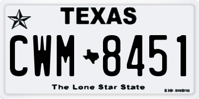 TX license plate CWM8451