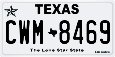 TX license plate CWM8469