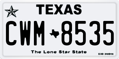 TX license plate CWM8535