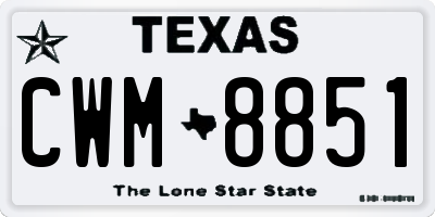 TX license plate CWM8851