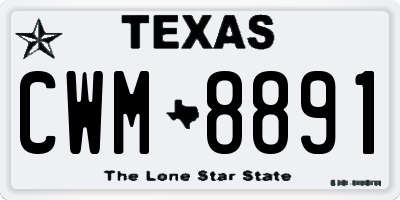 TX license plate CWM8891