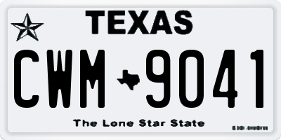 TX license plate CWM9041
