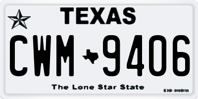 TX license plate CWM9406