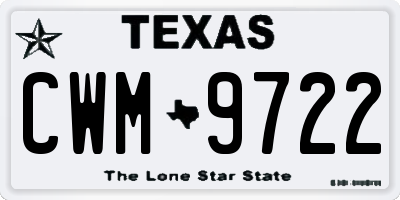 TX license plate CWM9722