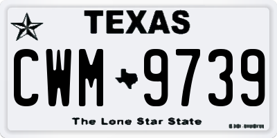 TX license plate CWM9739