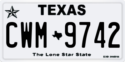 TX license plate CWM9742