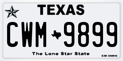 TX license plate CWM9899