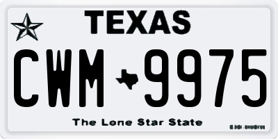 TX license plate CWM9975