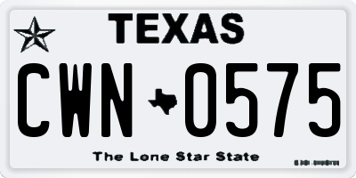 TX license plate CWN0575