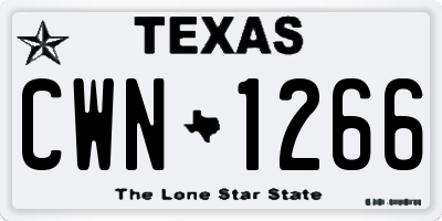 TX license plate CWN1266