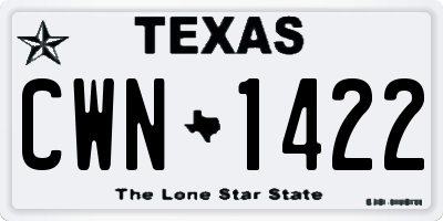 TX license plate CWN1422
