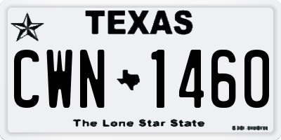 TX license plate CWN1460