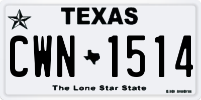 TX license plate CWN1514