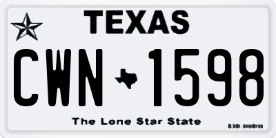 TX license plate CWN1598
