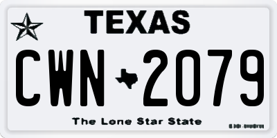 TX license plate CWN2079