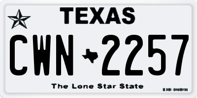 TX license plate CWN2257