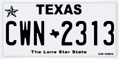 TX license plate CWN2313