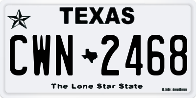 TX license plate CWN2468