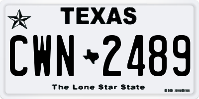 TX license plate CWN2489