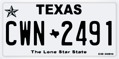 TX license plate CWN2491