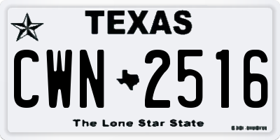 TX license plate CWN2516