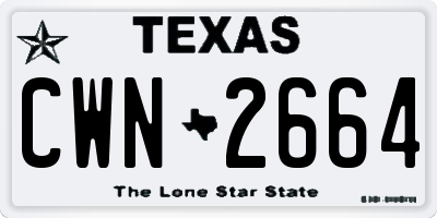 TX license plate CWN2664