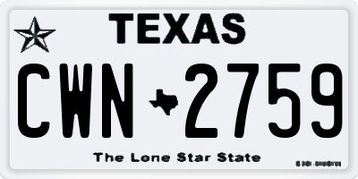 TX license plate CWN2759
