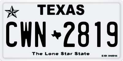 TX license plate CWN2819