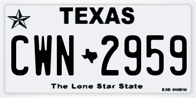 TX license plate CWN2959