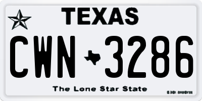 TX license plate CWN3286