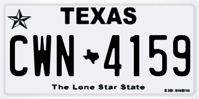 TX license plate CWN4159