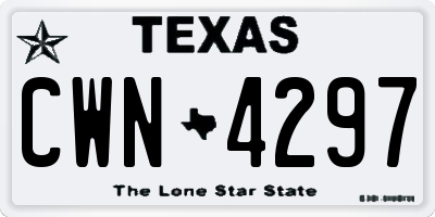 TX license plate CWN4297