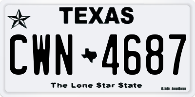 TX license plate CWN4687