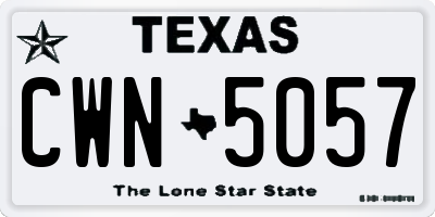 TX license plate CWN5057