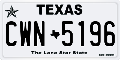 TX license plate CWN5196