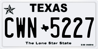 TX license plate CWN5227