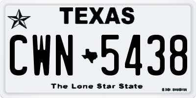 TX license plate CWN5438