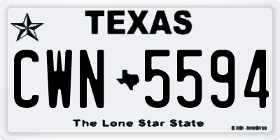 TX license plate CWN5594