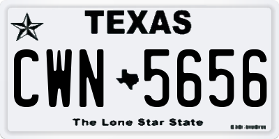 TX license plate CWN5656