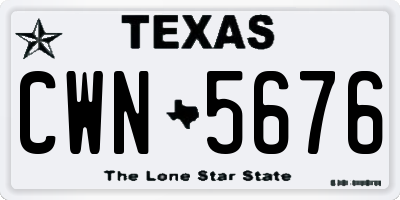 TX license plate CWN5676