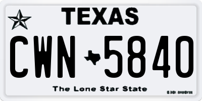 TX license plate CWN5840
