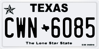 TX license plate CWN6085