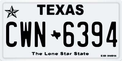 TX license plate CWN6394