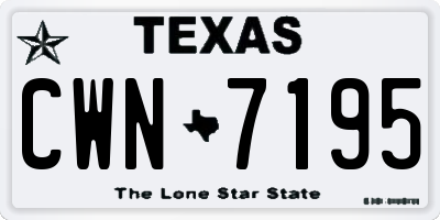 TX license plate CWN7195