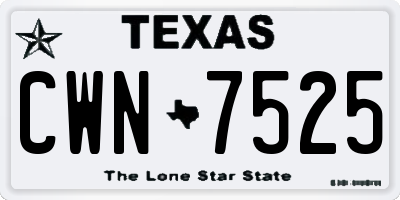 TX license plate CWN7525