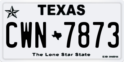 TX license plate CWN7873