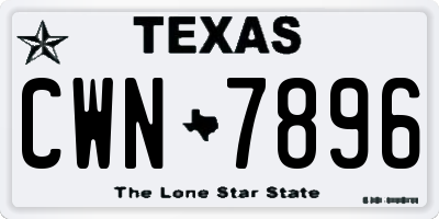 TX license plate CWN7896