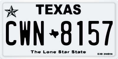 TX license plate CWN8157