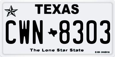 TX license plate CWN8303