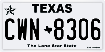 TX license plate CWN8306